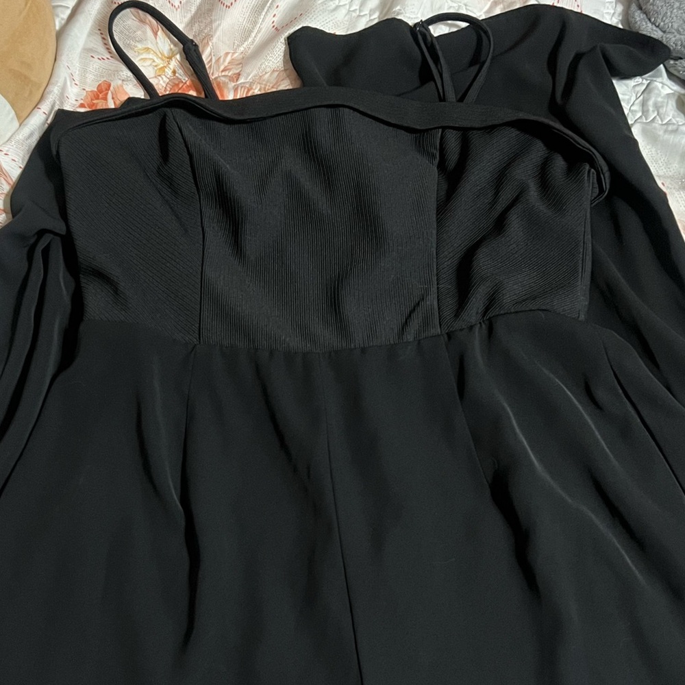 Francesca's Collections Black Wide Leg Jumpsuit